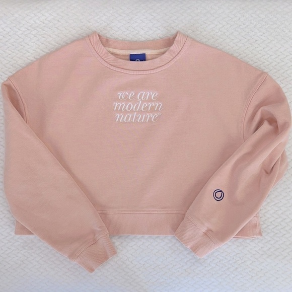 Monat Blush Pink Crop Long Sleeve Sweatshirt Size XS - Picture 1 of 17